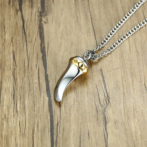 Collier Loup à Pendentif (Acier)